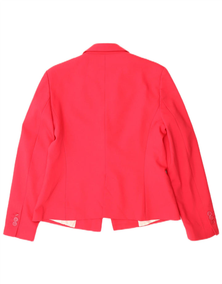 Giacca blazer a 1 bottone da donna Zara UK 14 grande poliestere rosa