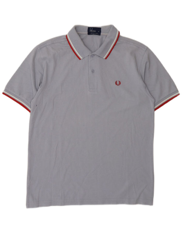 Polo da uomo Fred Perry in cotone grigio medio