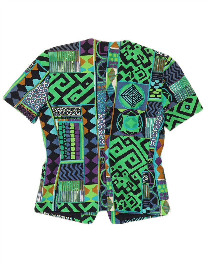 Giacca blazer vintage da donna a 3 bottoni IT 42 media multicolore geometrica