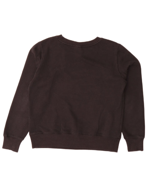 Felpa con grafica da donna Champion, maglione UK 16, grande cotone nero