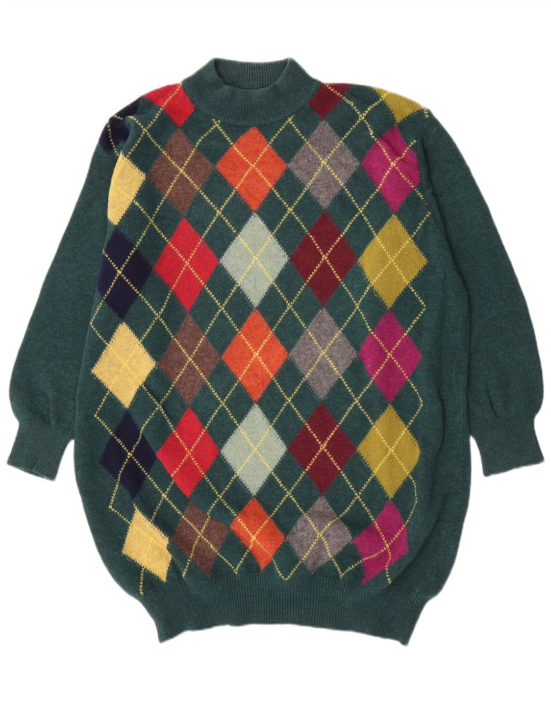 Maglione da donna oversize con collo alto Benetton IT 48 XL Verde