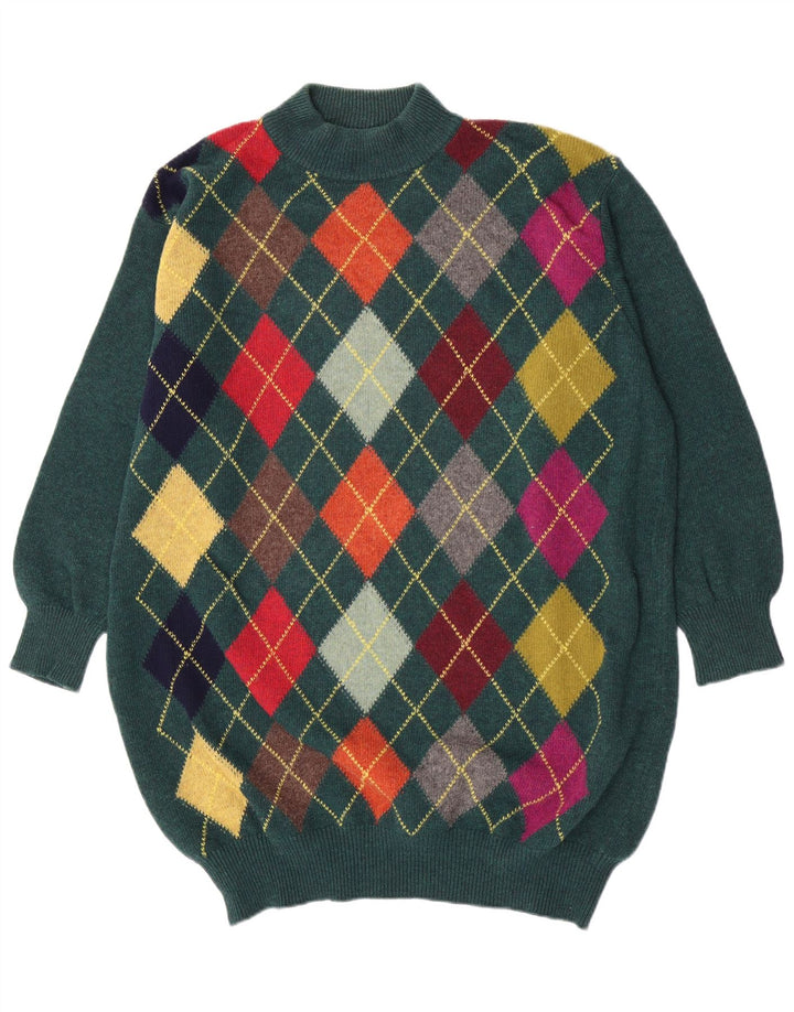 Maglione da donna oversize con collo alto Benetton IT 48 XL Verde