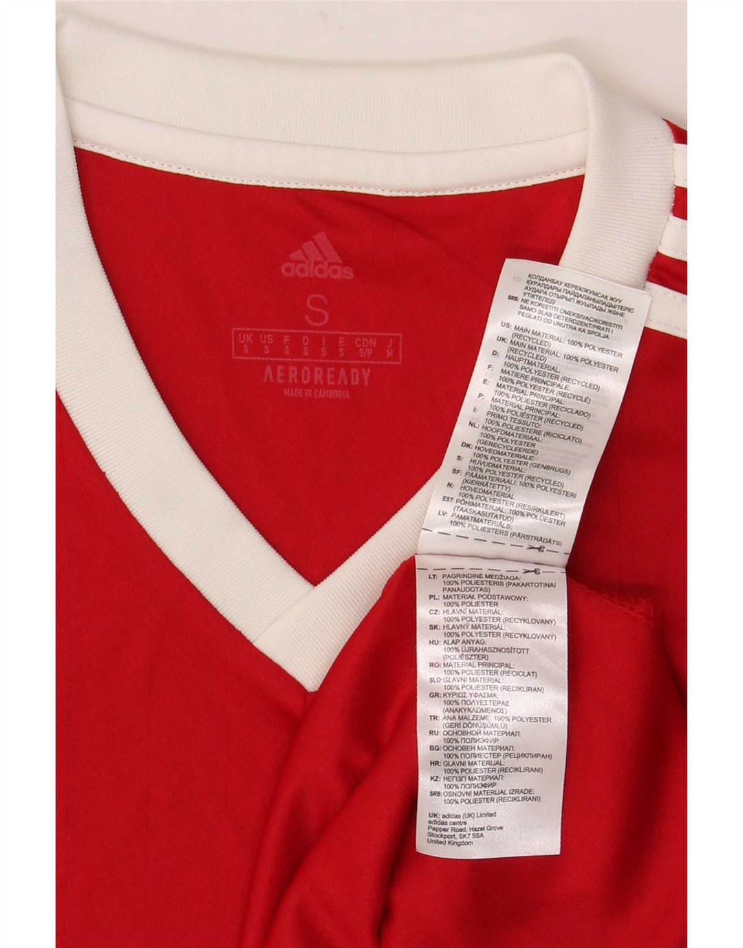 Maglietta Adidas Aeroready da uomo, piccola, in poliestere rosso