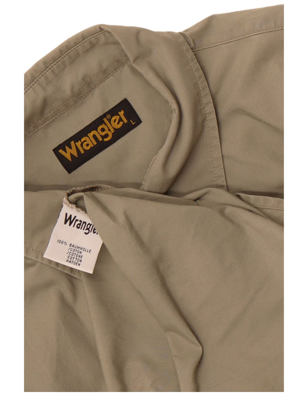 Camicia a maniche corte da uomo Wrangler grande in cotone kaki