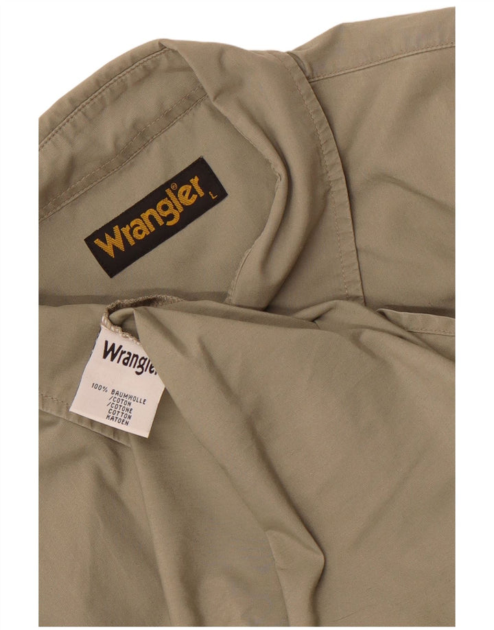 Camicia a maniche corte da uomo Wrangler grande in cotone kaki