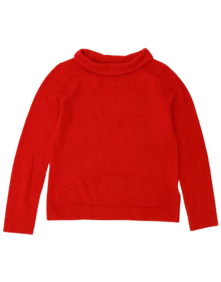 Maglione maglione a collo alto da donna HOBBS UK 10 piccolo in lana rossa