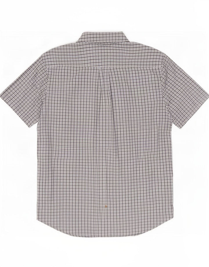 Camicia a maniche corte da uomo Tommy Hilfiger a quadri blu medio