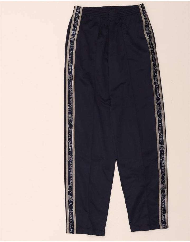 CHAMPION Mens Graphic Tracksuit Trousers Medium  Navy Blue Vintage Champion and Second-Hand Champion from Messina Hembry 