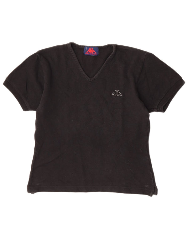 Maglietta Kappa Bambina Top 9-10 Anni Large Nera in Cotone