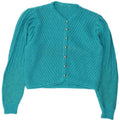 Maglione cardigan corto da donna vintage UK 14 blu medio