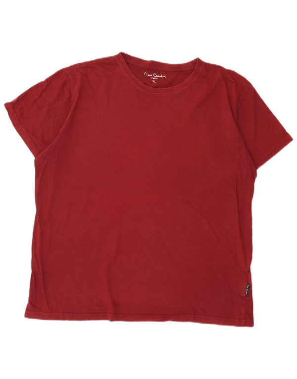 T-shirt da uomo Pierre Cardin Top XL in cotone bordeaux