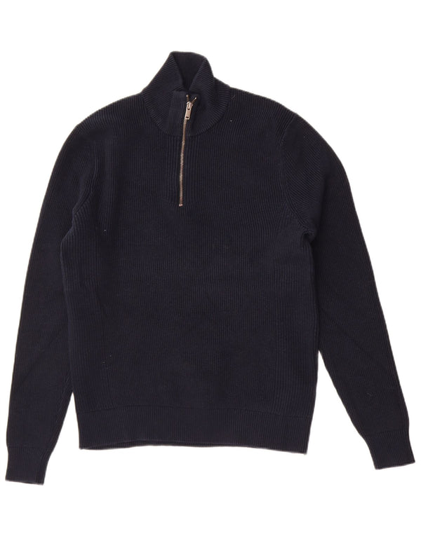 Maglione da donna Marks & Spencer con zip e collo UK 14 medio blu navy