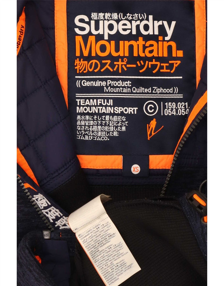 Giacca da uomo con cappuccio Superdry XS in poliestere blu navy