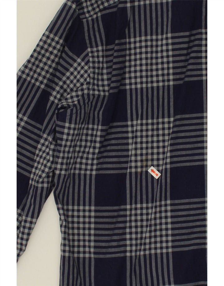 TOMMY HILFIGER Mens Custom Fit Shirt Medium Navy Blue Check Cotton Vintage Tommy Hilfiger and Second-Hand Tommy Hilfiger from Messina Hembry 