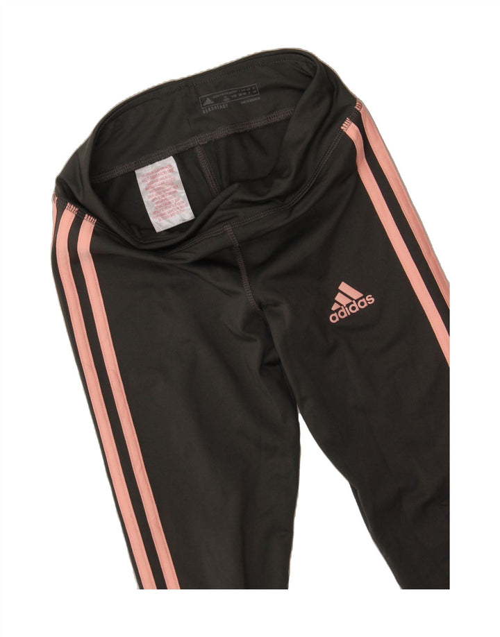ADIDAS Girls Aeroready Leggings 9-10 Years  Grey Polyester Vintage Adidas and Second-Hand Adidas from Messina Hembry 