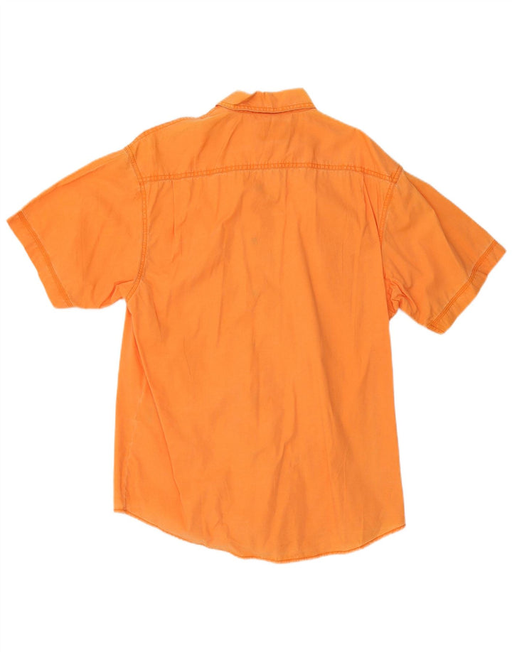 Camicia a maniche corte da uomo Wrangler in cotone arancione medio