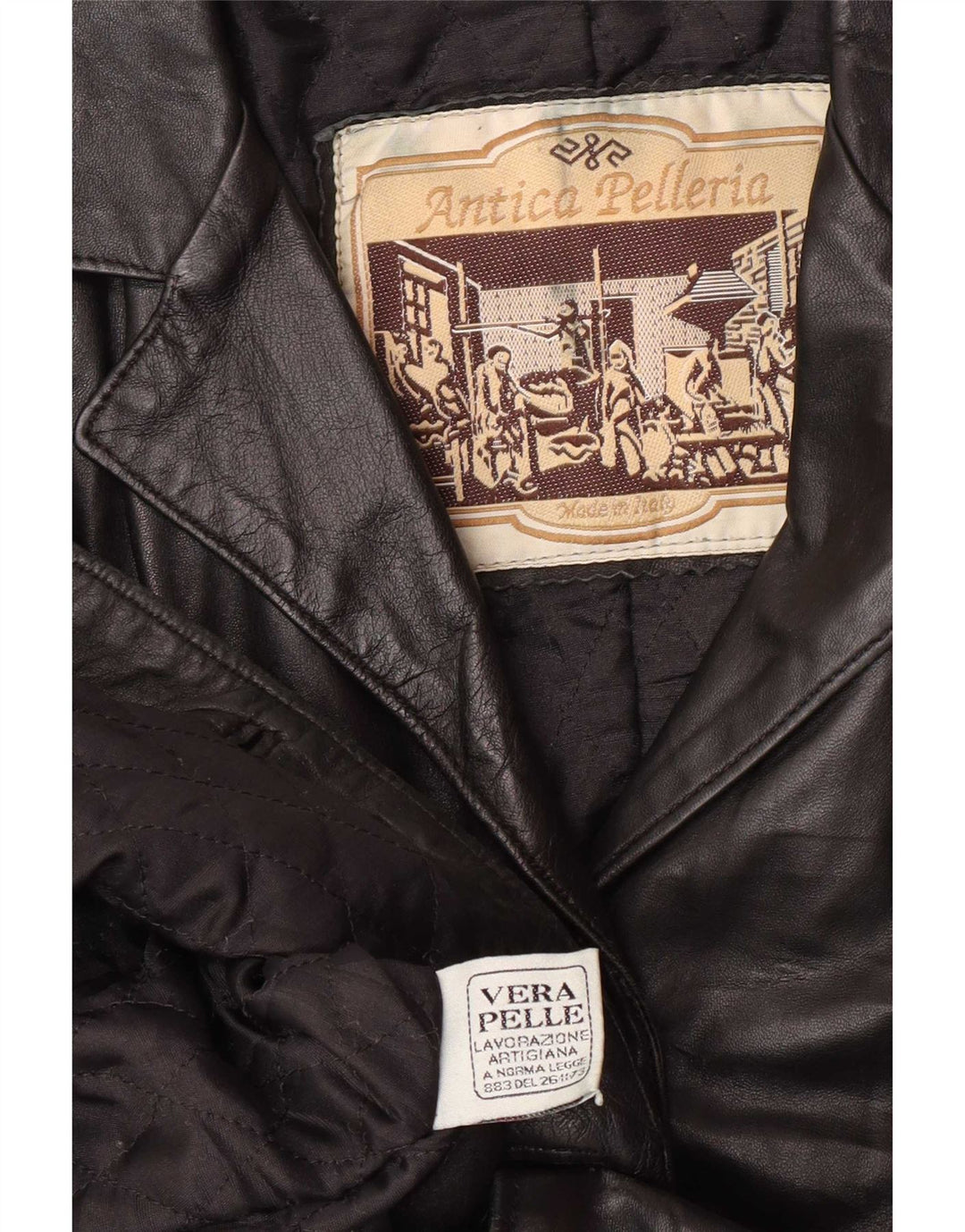 Giacca Blazer in Pelle da Donna a 2 Bottoni Antica Pelleria IT 44 Media Nera