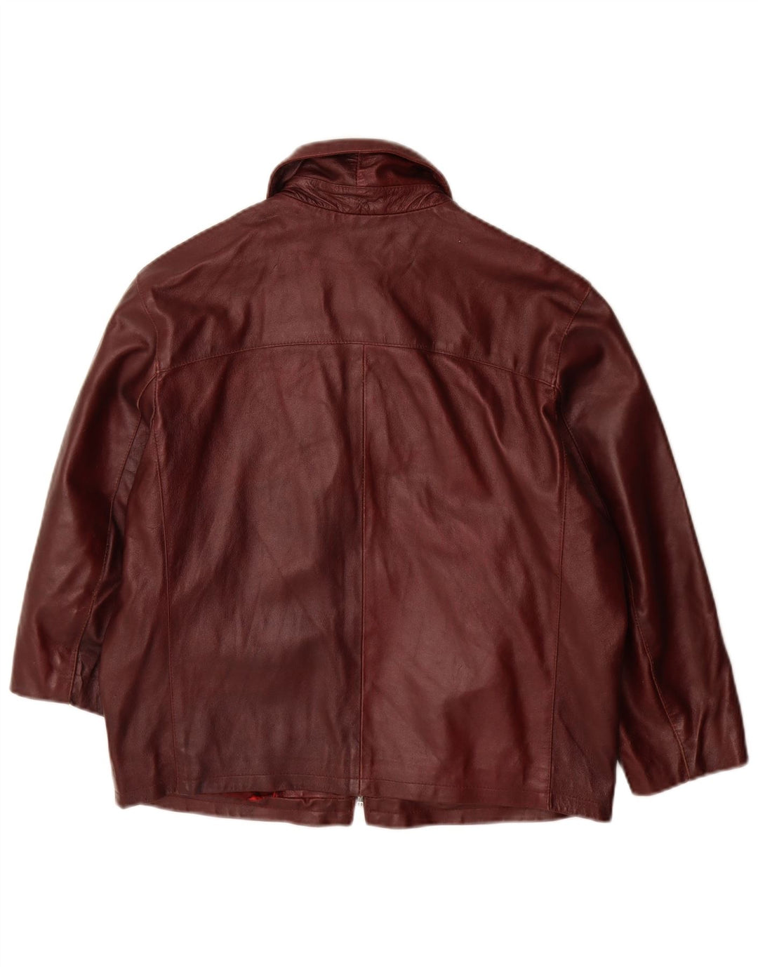 Giacca in pelle da donna vintage IT 46 grande in pelle marrone