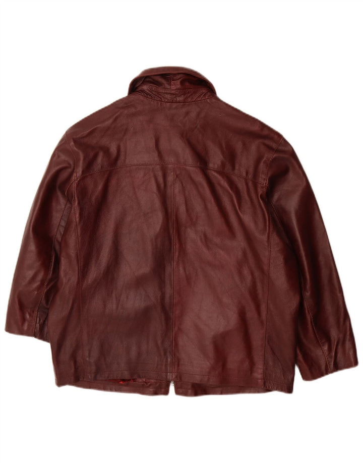 Giacca in pelle da donna vintage IT 46 grande in pelle marrone