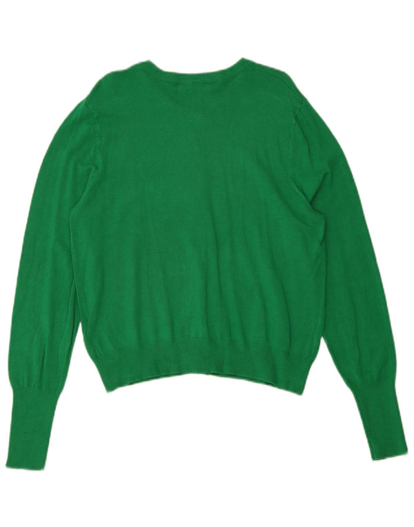 Maglione cardigan corto da donna Marks & Spencer UK 12 Viscosa verde medio