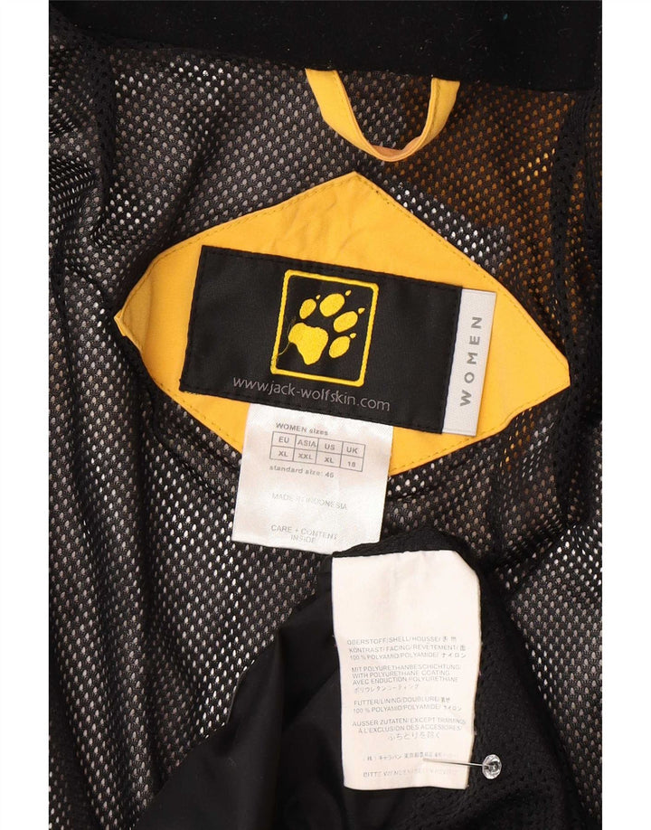 Giacca antipioggia oversize da donna Jack Wolfskin UK 18 XL Colorblock giallo