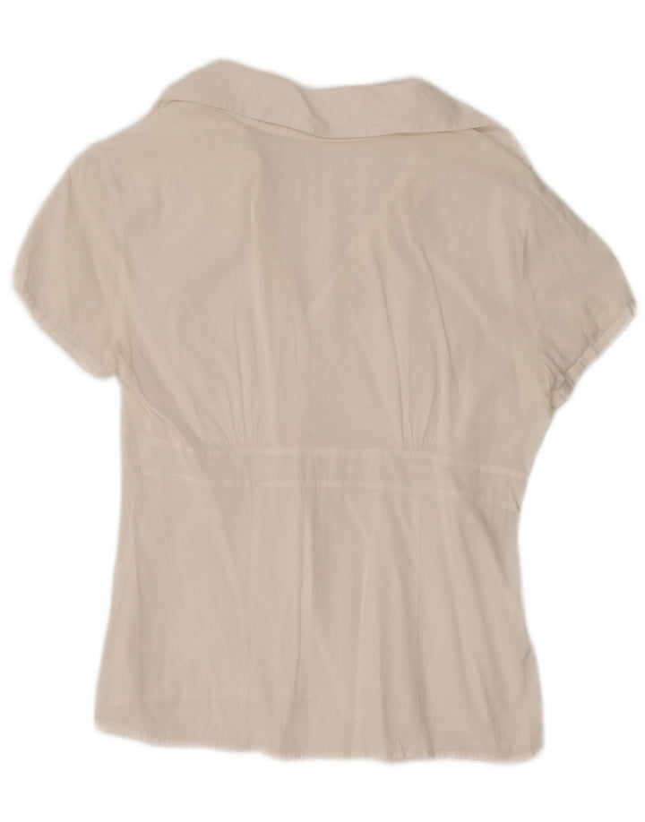 Camicia a maniche corte da donna Benetton UK 12 Medium White