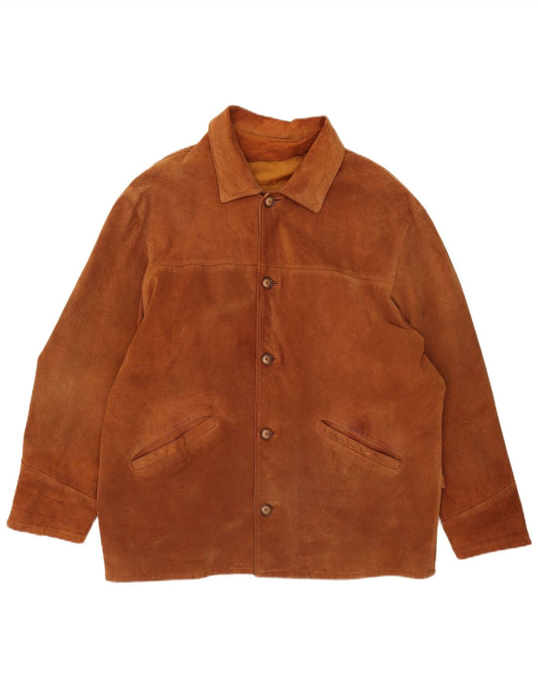 Giacca vintage in pelle scamosciata da uomo UK 42 XL Marrone