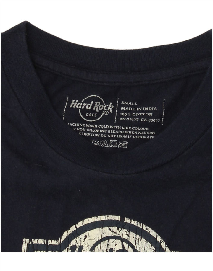 T-shirt grafica da uomo Hard Rock Cafe Amsterdam Top piccola in cotone blu navy