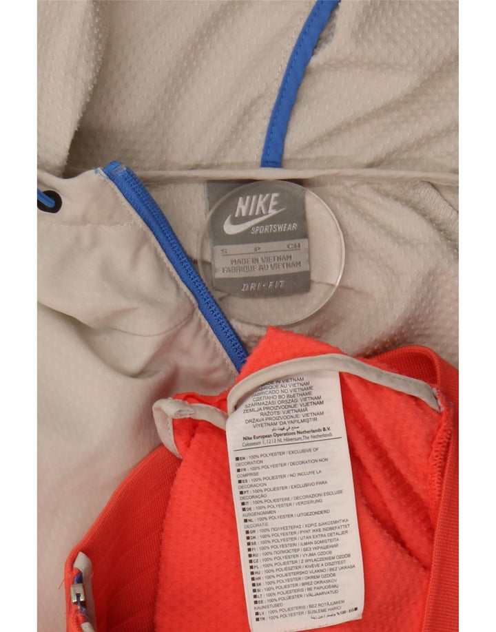 Giubbotto bomber con cappuccio da donna Nike UK 10 piccolo arancione in cotone color block