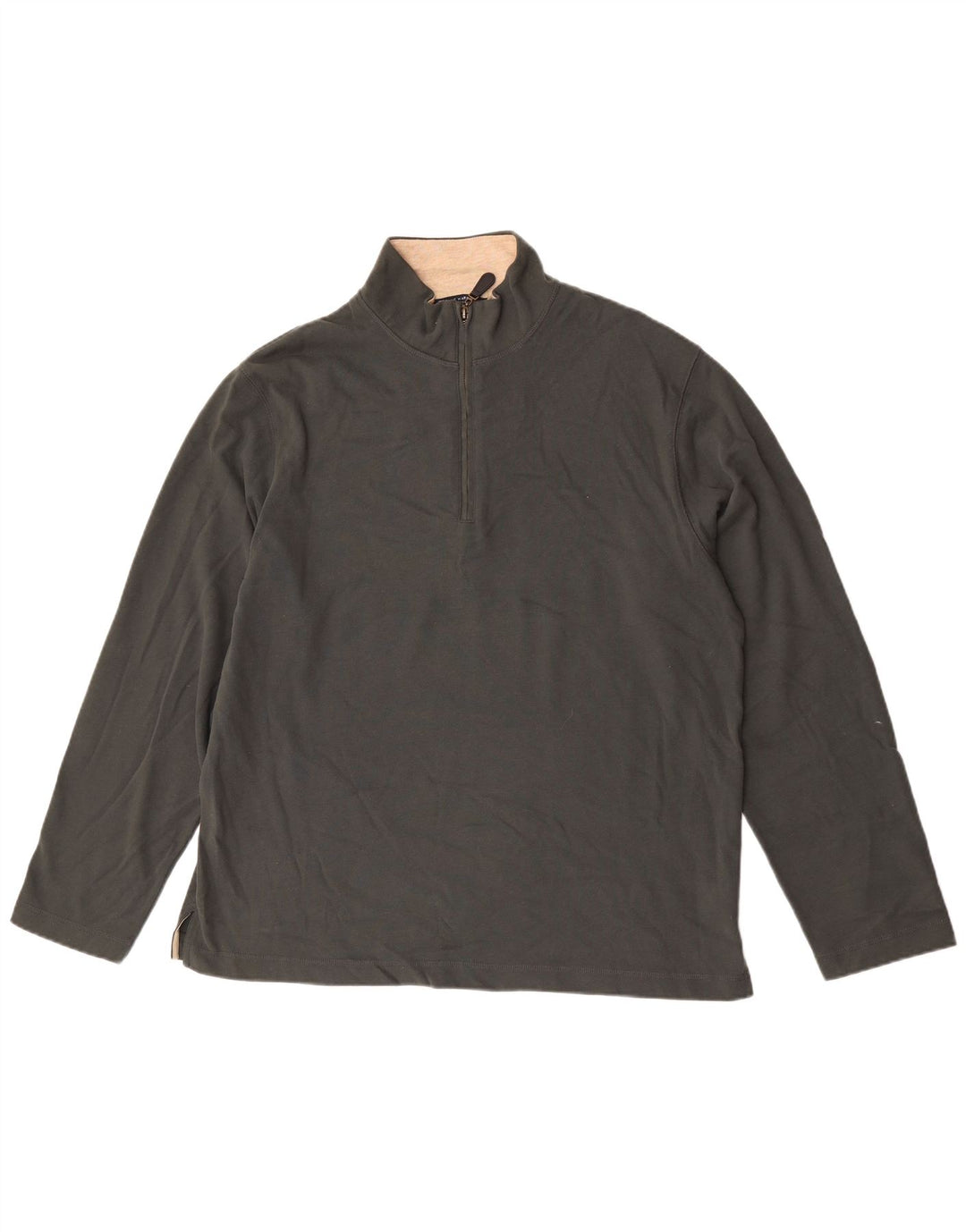 Marks & Spencer Top da uomo con collo con zip blu Harbour manica lunga grande verde