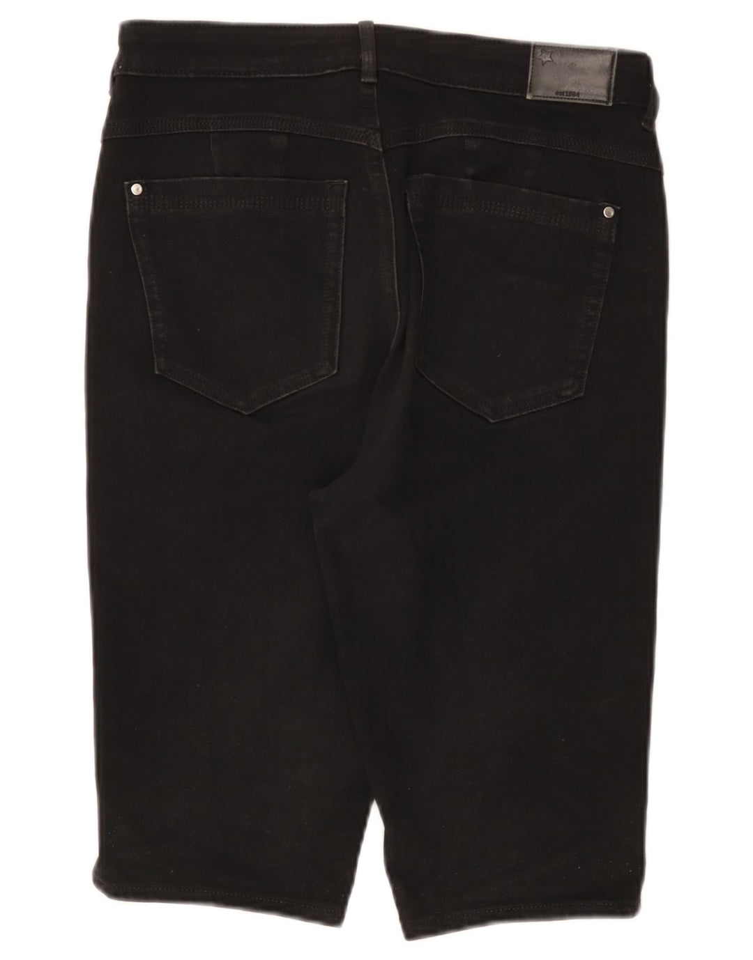 Bermuda in denim da donna Marks & Spencer UK 12 medio W30 cotone nero