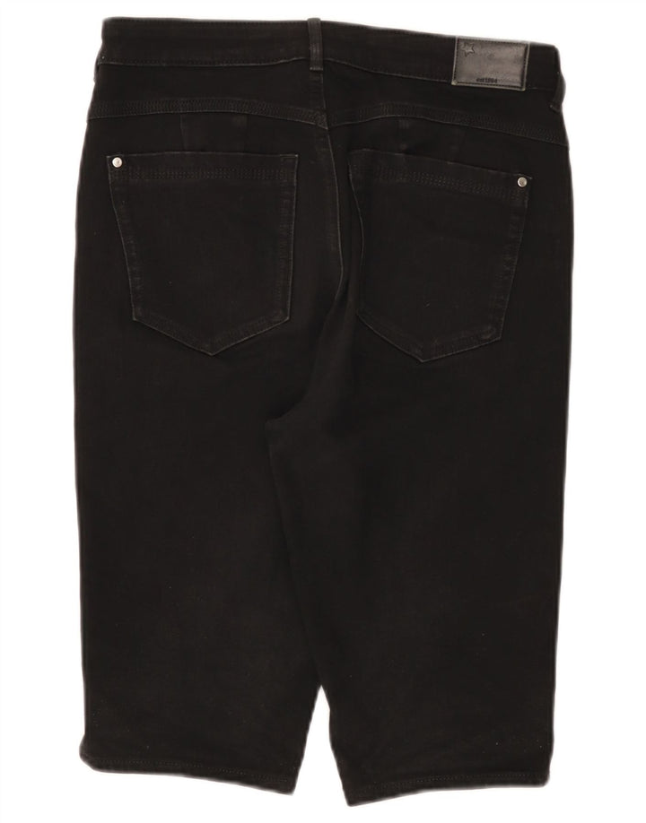 Bermuda in denim da donna Marks & Spencer UK 12 medio W30 cotone nero