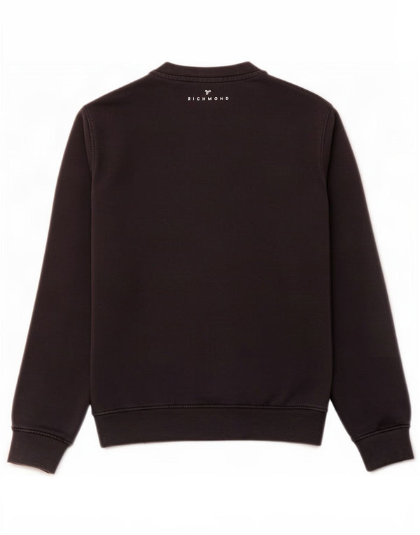 Richmond Mens Graphic Sweatshirt Jumper Medium Black Cotton