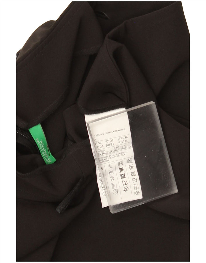 Gonna a trapezio da donna Benetton UK 6 XS W24 poliestere nero
