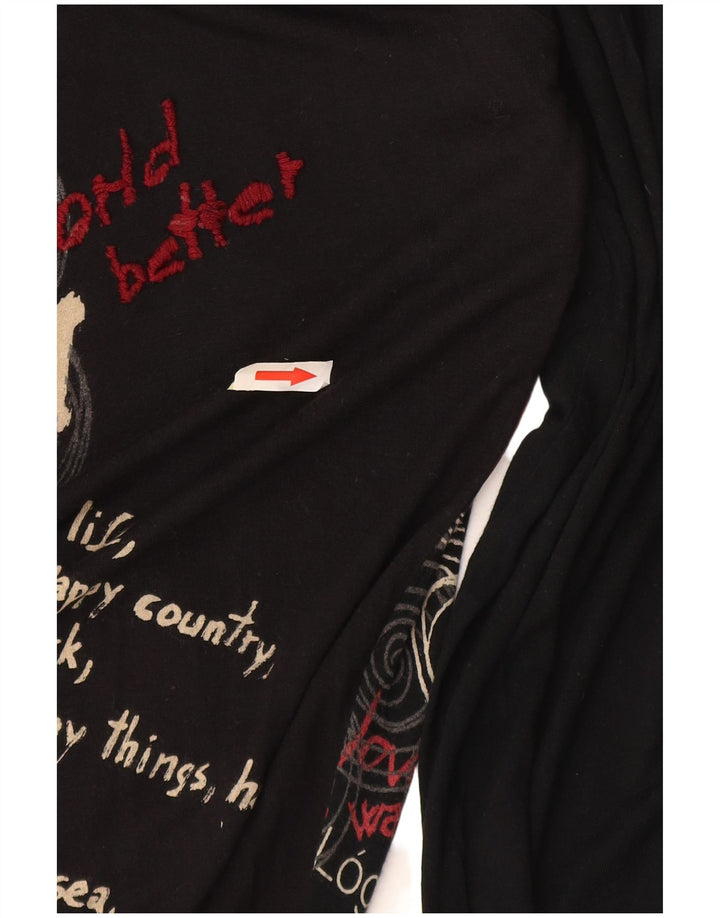 Desigual Tunica Grafica da Donna Top Piccola Farfalla Nera