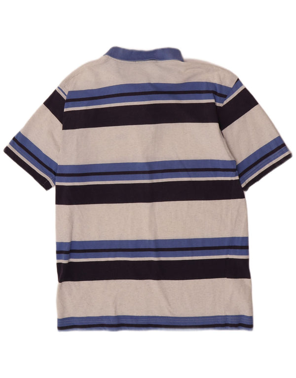 Polo Fila da uomo a maniche corte, vestibilità regolare, piccola, in cotone a righe blu