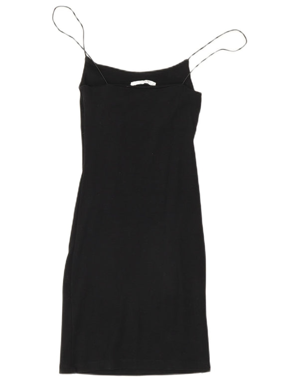 Abito sottoveste da donna Zara UK 8 piccolo in cotone nero