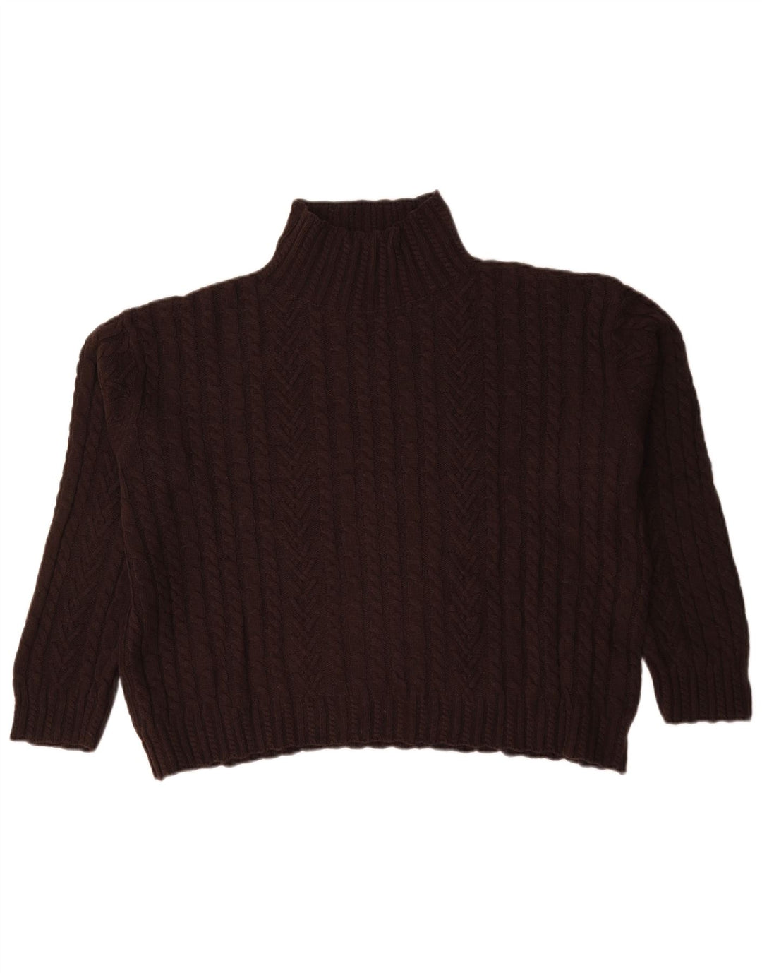 Maglione maglione a collo alto da donna Marks & Spencer UK 16 grande marrone