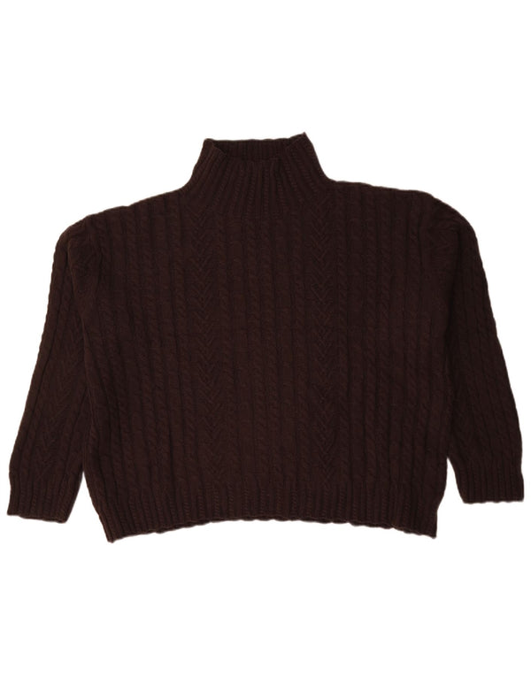 Maglione maglione a collo alto da donna Marks & Spencer UK 16 grande marrone
