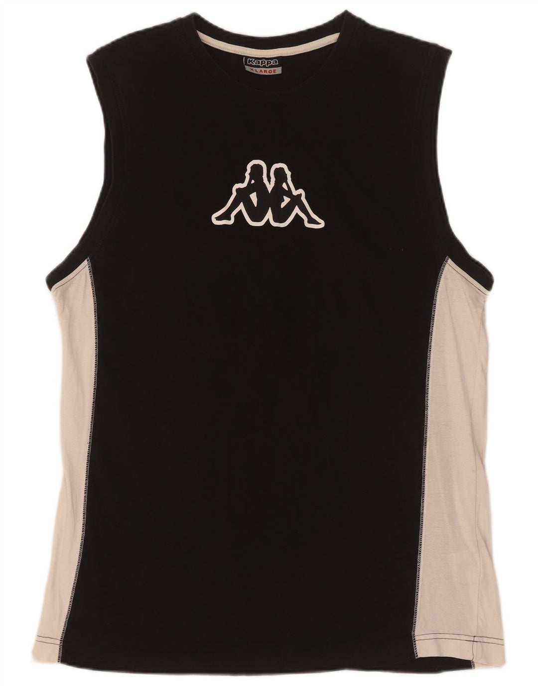 Canotta grafica da uomo Kappa XL in cotone color block nero