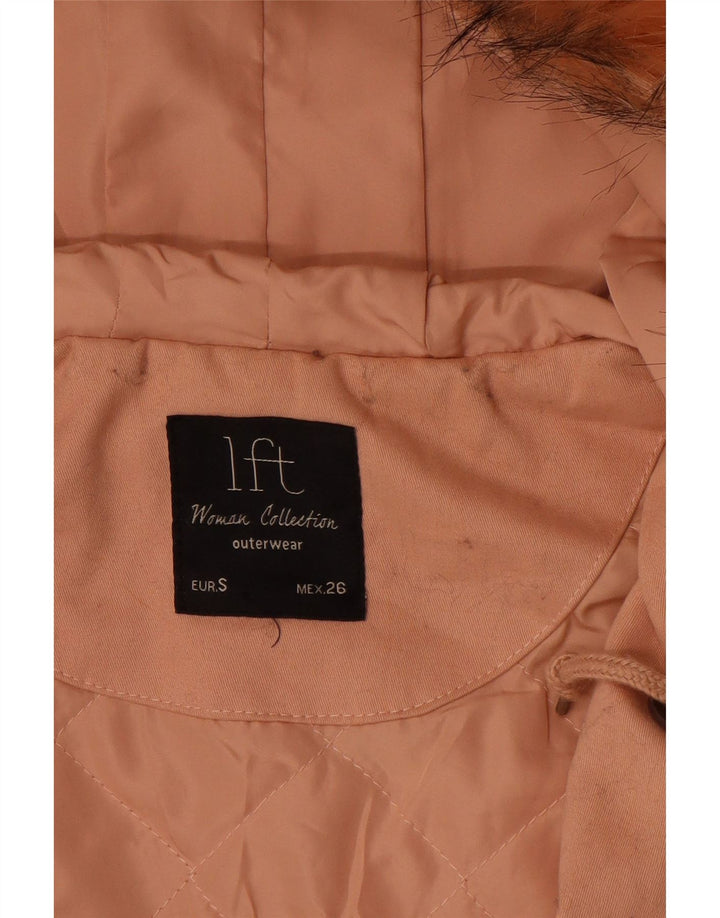 Giacca parka oversize con cappuccio da donna Lefties UK 10 piccola in cotone rosa