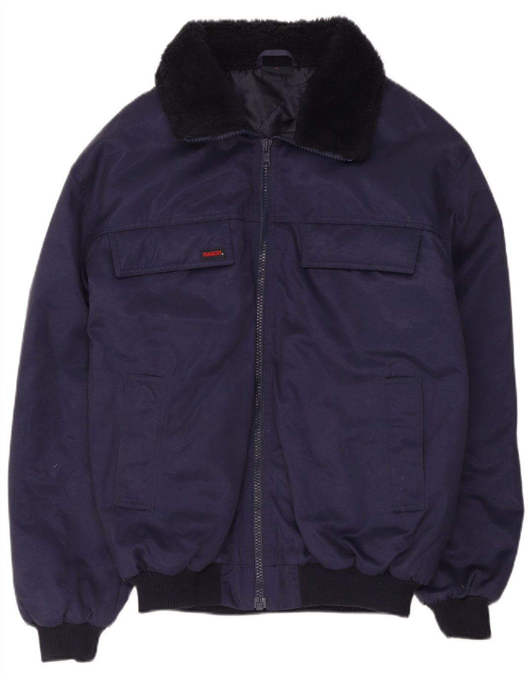 Giubbotto bomber da uomo mascotte UK 40 grande cotone color block blu navy