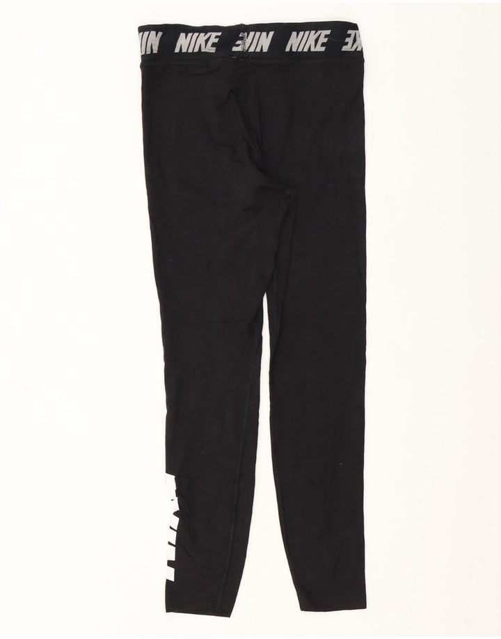 NIKE Womens Graphic Leggings UK 12 Medium  Black Cotton Vintage Nike and Second-Hand Nike from Messina Hembry 