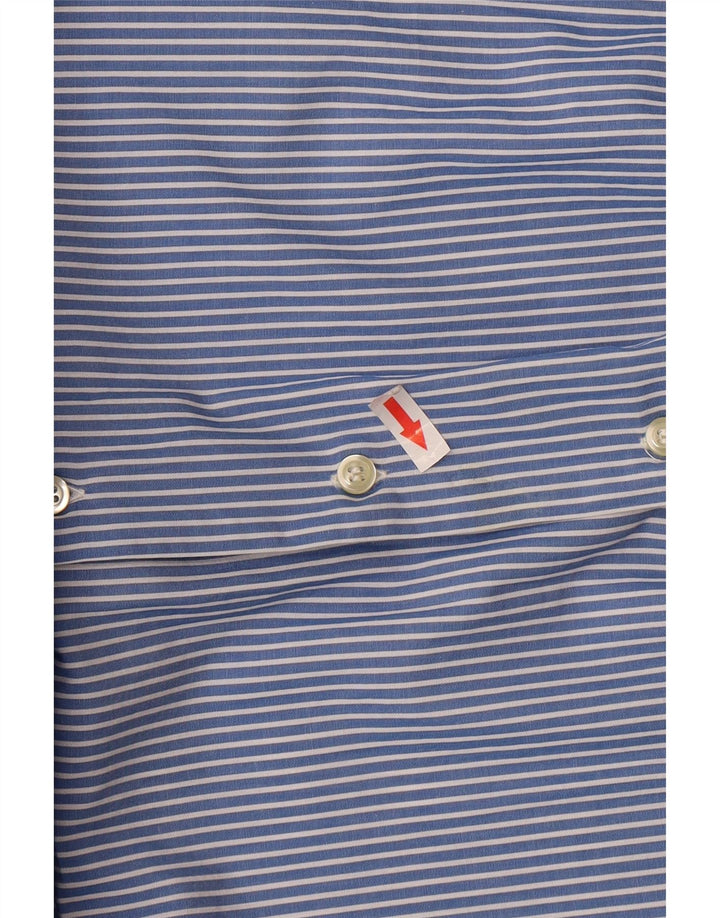 Camicia Uomo BENETTON Cotone Rigato Blu Medio