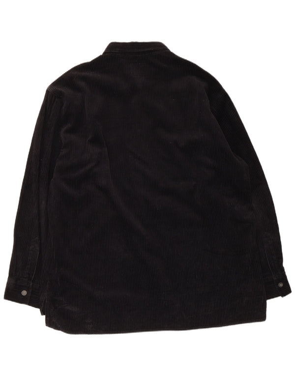 Camicia da uomo in velluto a coste Rifle, cotone nero grande