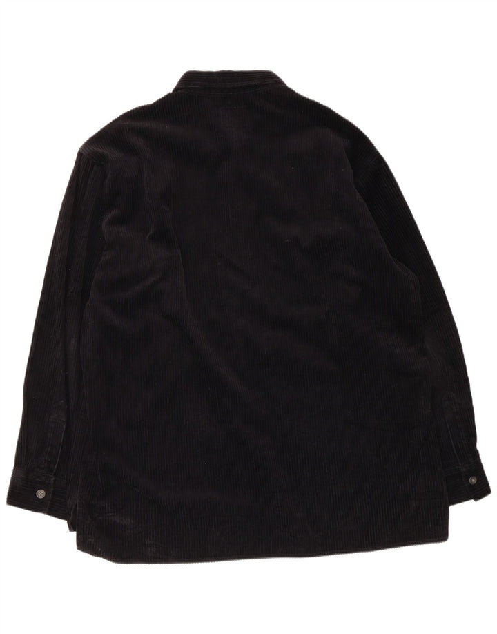 Camicia da uomo in velluto a coste Rifle, cotone nero grande