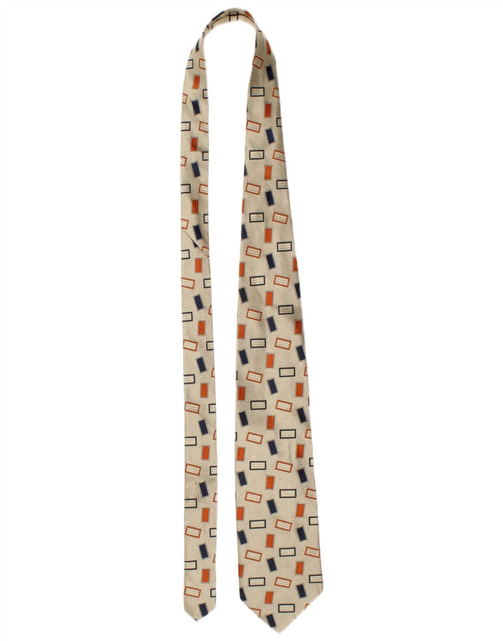 Cravatta Uomo Trussardi Taglia Unica Beige Geometria Seta Classica