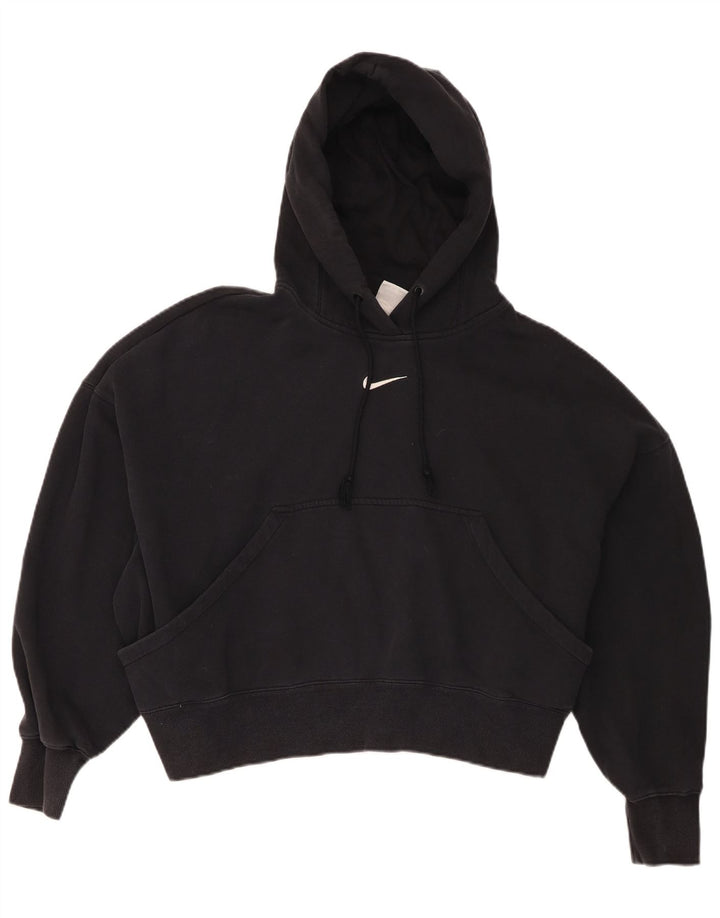 Felpa con cappuccio oversize da donna Nike UK 14 cotone medio nero