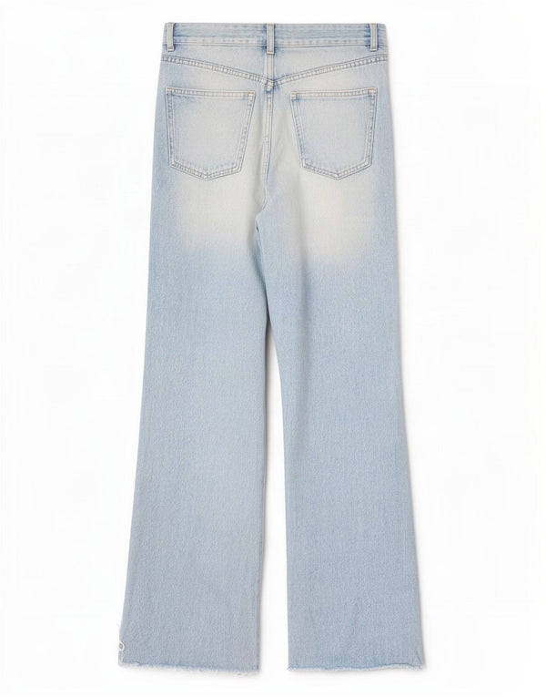 Jeans Zara da donna a gamba larga a vita alta EU 38 Small W28 L33 cotone blu
