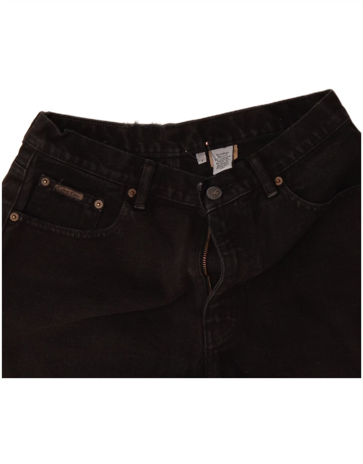 CALVIN KLEIN Pantaloncini di jeans a vita alta da donna US 7 Medium W28 Cotone nero